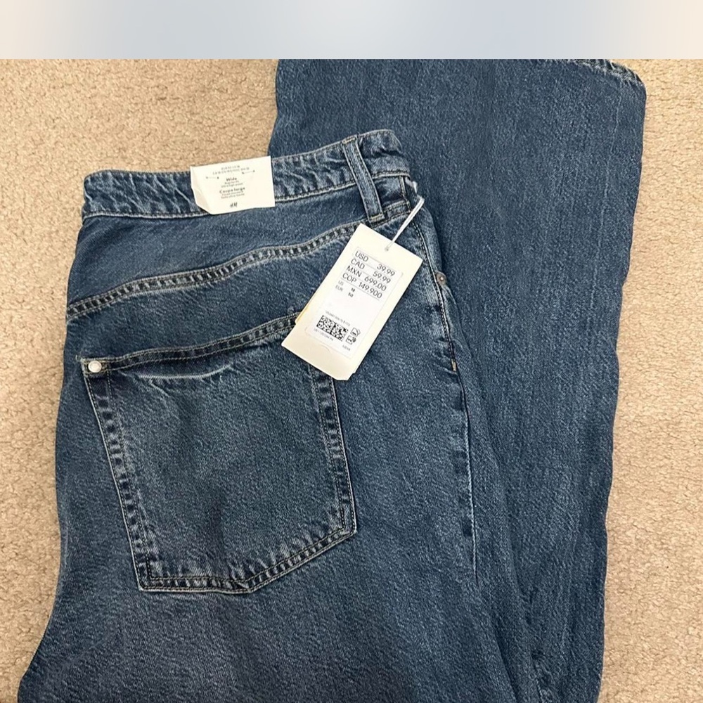 H&M Indigo Blue Wide-Leg Jeans